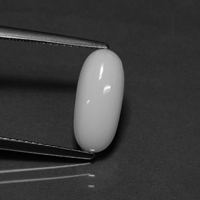 2.29캐럿 천연 화이트 산호, 타원형 컷, 12.9×5.8 mm, 불투명체