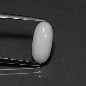 1.82캐럿 천연 화이트 산호, 타원형 컷, 12.1×5.7 mm, 불투명체