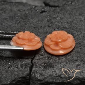 4.26캐럿 천연 미디엄 핑크 산호 보석, 플라워 컷, 불투명체