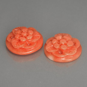 캐럿 천연 살몬 산호 보석, 멋진 모양, 10.5×4.3 mm, 불투명체