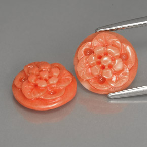 캐럿 천연 살몬 산호 보석, 멋진 모양, 10.5×4.3 mm, 불투명체