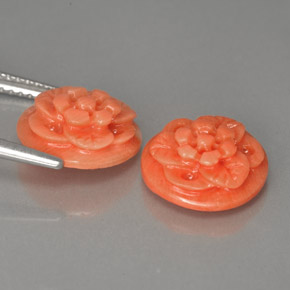 캐럿 천연 살몬 산호 보석, 멋진 모양, 10.5×4.3 mm, 불투명체