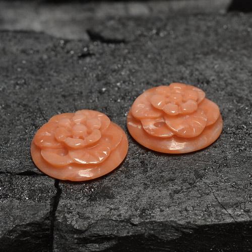 5.71캐럿 천연 미디엄 핑크 산호 보석, 플라워 컷, 불투명체