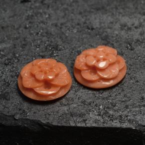 5.05캐럿 천연 미디엄 핑크 산호 보석, 플라워 컷, 9.9×4.6 mm, 불투명체