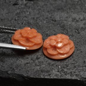 5.05캐럿 천연 미디엄 핑크 산호 보석, 플라워 컷, 9.9×4.6 mm, 불투명체