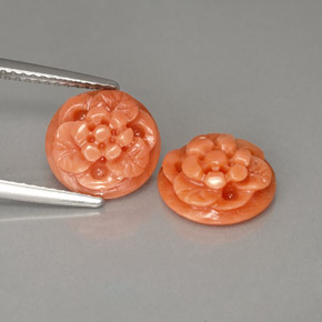캐럿 천연 살몬 산호 보석, 멋진 모양, 10×4.4 mm, 불투명체