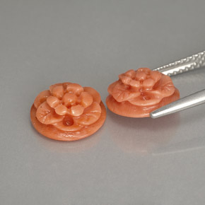 캐럿 천연 살몬 산호 보석, 멋진 모양, 10×4.4 mm, 불투명체