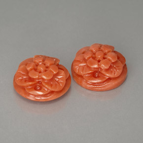 캐럿 천연 살몬 산호 보석, 멋진 모양, 10.8×5.3 mm, 불투명체