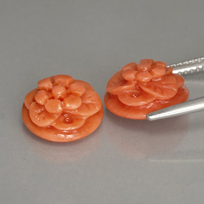 캐럿 천연 살몬 산호 보석, 멋진 모양, 11.3×5.9 mm, 불투명체