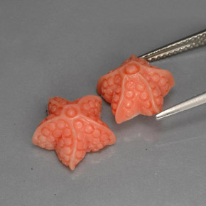 캐럿 천연 연어 산호 보석, 멋진 모양, 불투명체