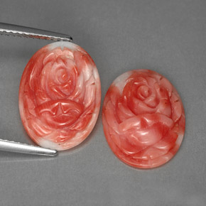 캐럿 천연 살몬 산호 보석, 멋진 모양, 14.9×11 mm, 불투명체