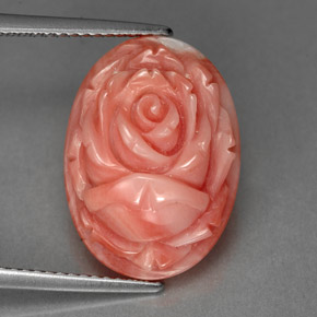 7.89캐럿 천연 살몬 산호, 멋진 모양, 17.9×13 mm, 불투명체