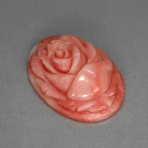 7.89캐럿 천연 살몬 산호, 멋진 모양, 17.9×13 mm, 불투명체