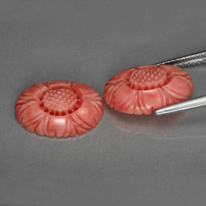 캐럿 천연 살몬 산호 보석, 멋진 모양, 13.9×9.7 mm, 불투명체