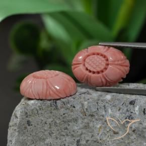 9.38캐럿 천연 미디엄 핑크 산호 보석, 플라워 컷, 불투명체