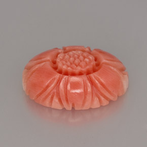 4.16캐럿 천연 살몬 산호, 멋진 모양, 13.6×9.7 mm, 불투명체