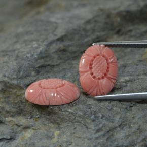 캐럿 천연 살몬 산호 보석, 멋진 모양, 13.7×9.8 mm, 불투명체