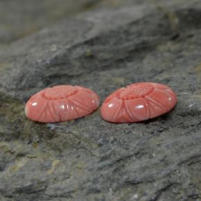 캐럿 천연 살몬 산호 보석, 멋진 모양, 13.7×9.8 mm, 불투명체