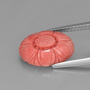 3.52캐럿 천연 살몬 산호, 멋진 모양, 13.6×9.7 mm, 불투명체