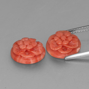 캐럿 천연 연어 산호 보석, 멋진 모양, 불투명체