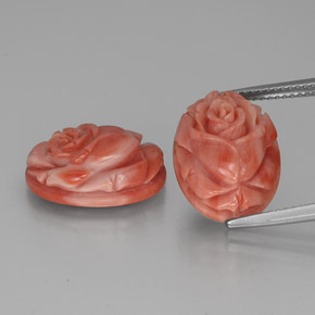 캐럿 천연 살몬 산호 보석, 멋진 모양, 16×12 mm, 불투명체