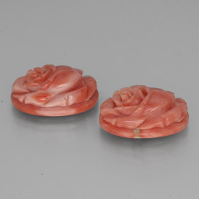 캐럿 천연 살몬 산호 보석, 멋진 모양, 16×12 mm, 불투명체