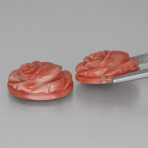 캐럿 천연 살몬 산호 보석, 멋진 모양, 16×12 mm, 불투명체