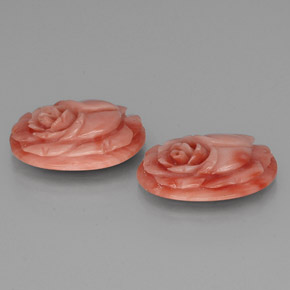 캐럿 천연 살몬 산호 보석, 멋진 모양, 15.6×11.8 mm, 불투명체
