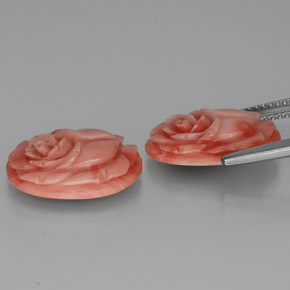 캐럿 천연 살몬 산호 보석, 멋진 모양, 15.6×11.8 mm, 불투명체