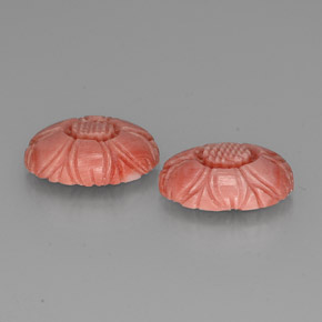 7.80캐럿 천연 딥 블러쉬 레드 산호 보석, 플라워 컷, 13.5×9.4 mm, 불투명체