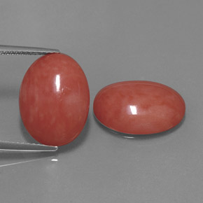 캐럿 천연 살몬 산호 보석, 타원형 컷, 16×12 mm, 불투명체