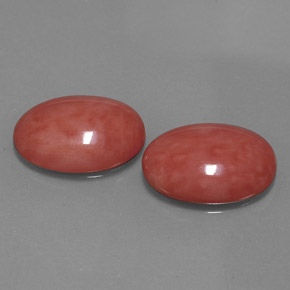 캐럿 천연 살몬 산호 보석, 타원형 컷, 16×12 mm, 불투명체