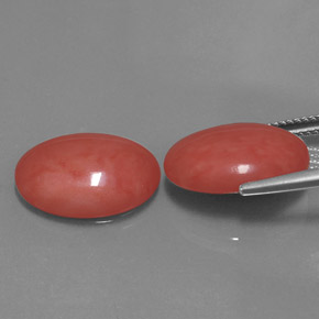 캐럿 천연 살몬 산호 보석, 타원형 컷, 16×12 mm, 불투명체