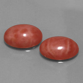 캐럿 천연 살몬 산호 보석, 타원형 컷, 14×10 mm, 불투명체