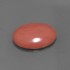 4.97캐럿 천연 살몬 산호, 타원형 컷, 15.9×12 mm, 불투명체