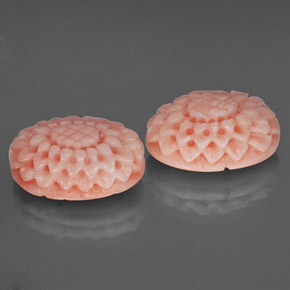 캐럿 천연 화이트 살몬 산호 보석, 멋진 모양, 15.3×11.1 mm, 불투명체