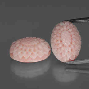 캐럿 천연 핑크 산호 보석, 멋진 모양, 15.3×11.1 mm, 불투명체