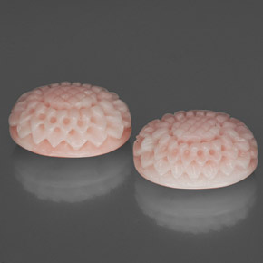캐럿 천연 핑크 산호 보석, 멋진 모양, 15.3×11.1 mm, 불투명체
