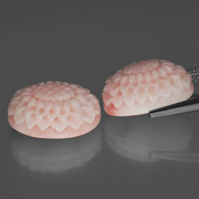 캐럿 천연 핑크 산호 보석, 멋진 모양, 15.3×11.1 mm, 불투명체