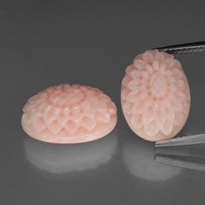 캐럿 천연 핑크 산호 보석, 멋진 모양, 15.3×11 mm, 불투명체