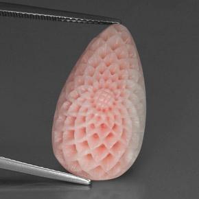 18.16캐럿 천연 라이트 핑크 산호, 멋진 모양, 24.6×13.7 mm, 불투명체