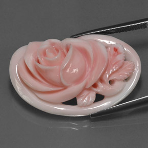 28.77캐럿 천연 분홍색 산호, 멋진 모양, 불투명체