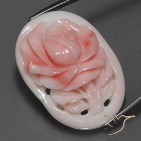 28.86ct 자연스러운 새먼 핑크 산호, 팬시한, 불투명체