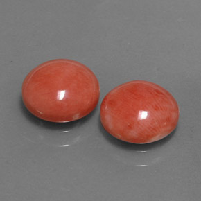 캐럿 천연 화이트 살몬 산호 보석, 라운드 컷, 8.06 mm, 불투명체