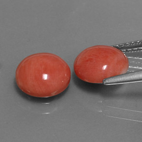 캐럿 천연 화이트 살몬 산호 보석, 라운드 컷, 8.06 mm, 불투명체