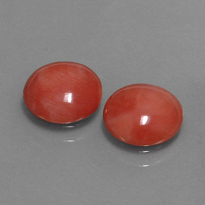 캐럿 천연 화이트 살몬 산호 보석, 라운드 컷, 8.06 mm, 불투명체