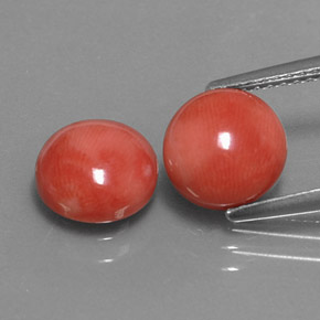 캐럿 천연 흰 연어 산호 보석, 라운드 컷, 불투명체