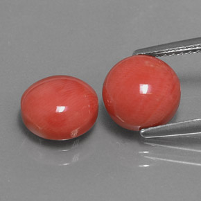 캐럿 천연 화이트 살몬 산호 보석, 라운드 컷, 8.13 mm, 불투명체