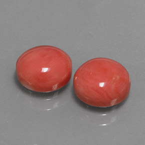 캐럿 천연 화이트 살몬 산호 보석, 라운드 컷, 8.13 mm, 불투명체