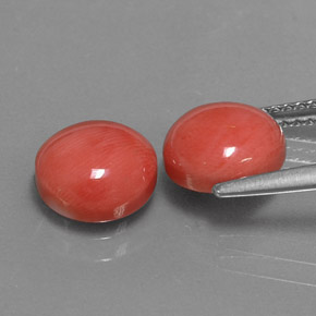 캐럿 천연 화이트 살몬 산호 보석, 라운드 컷, 8.13 mm, 불투명체